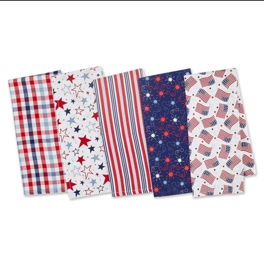 5 Piece Giftable AMERICANA DISH TOWELS